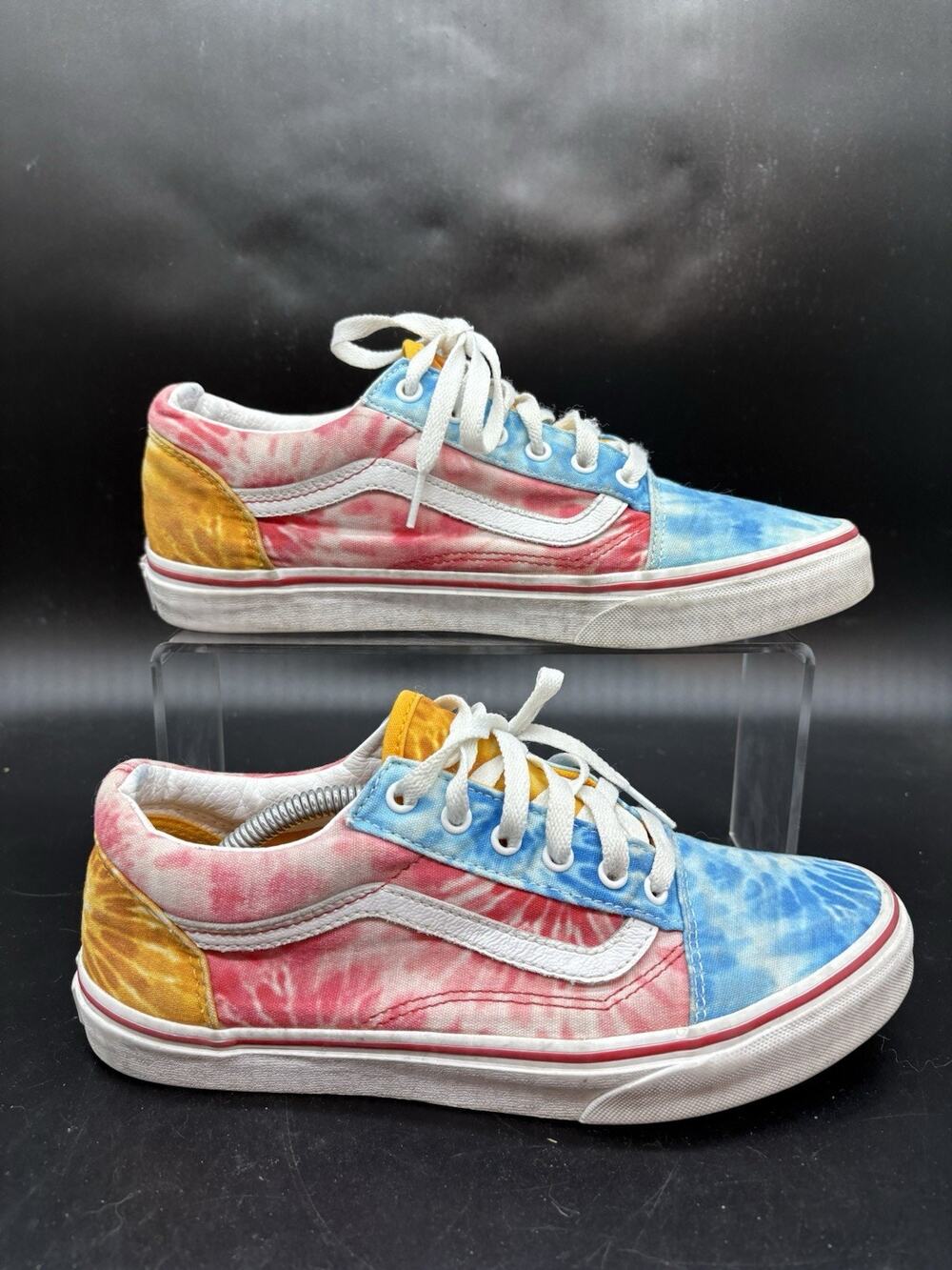 VANS Old Skool Tie Dye Multicolor Low Top Lace Up Canvas Juniors Size 7 Sneaker
